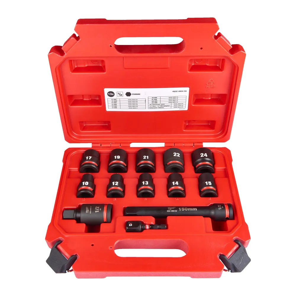 Milwaukee Zestawy nasadek udarowych 1/2" II Zestaw nasadek udarowych 1/2" STD-13 szt. 4932480456