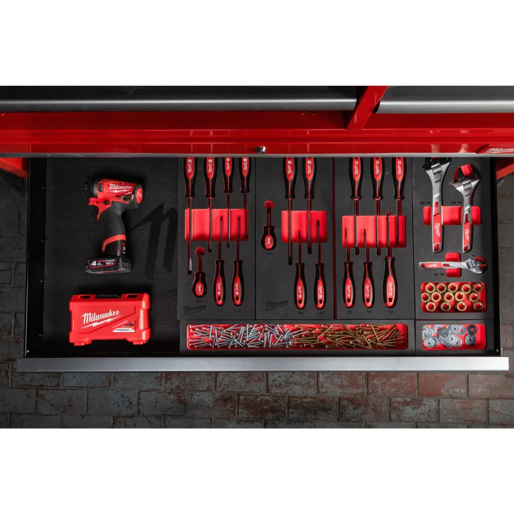 Milwaukee Wkładka piankowa Steel Storage 1/3" Pusta pianka z wnękami do przechowywania narzędzi 46" 4932492389