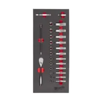 Milwaukee Zestaw grzechotek i nasadek 1/4" z wkładką piankową Zestaw grzechotek i nasadek 1/4" z wkładką piankową 4932479824
