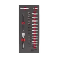 Milwaukee Zestaw grzechotek i nasadek 1/4" z wkładką piankową Zestaw grzechotek i nasadek 1/4" z wkładką piankową 4932479824