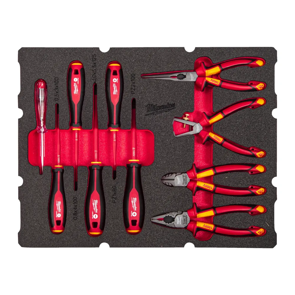 Milwaukee Zestaw wkładek piankowych dla elektryków z izolacją Packout Drawer 10 szt.  4932493637