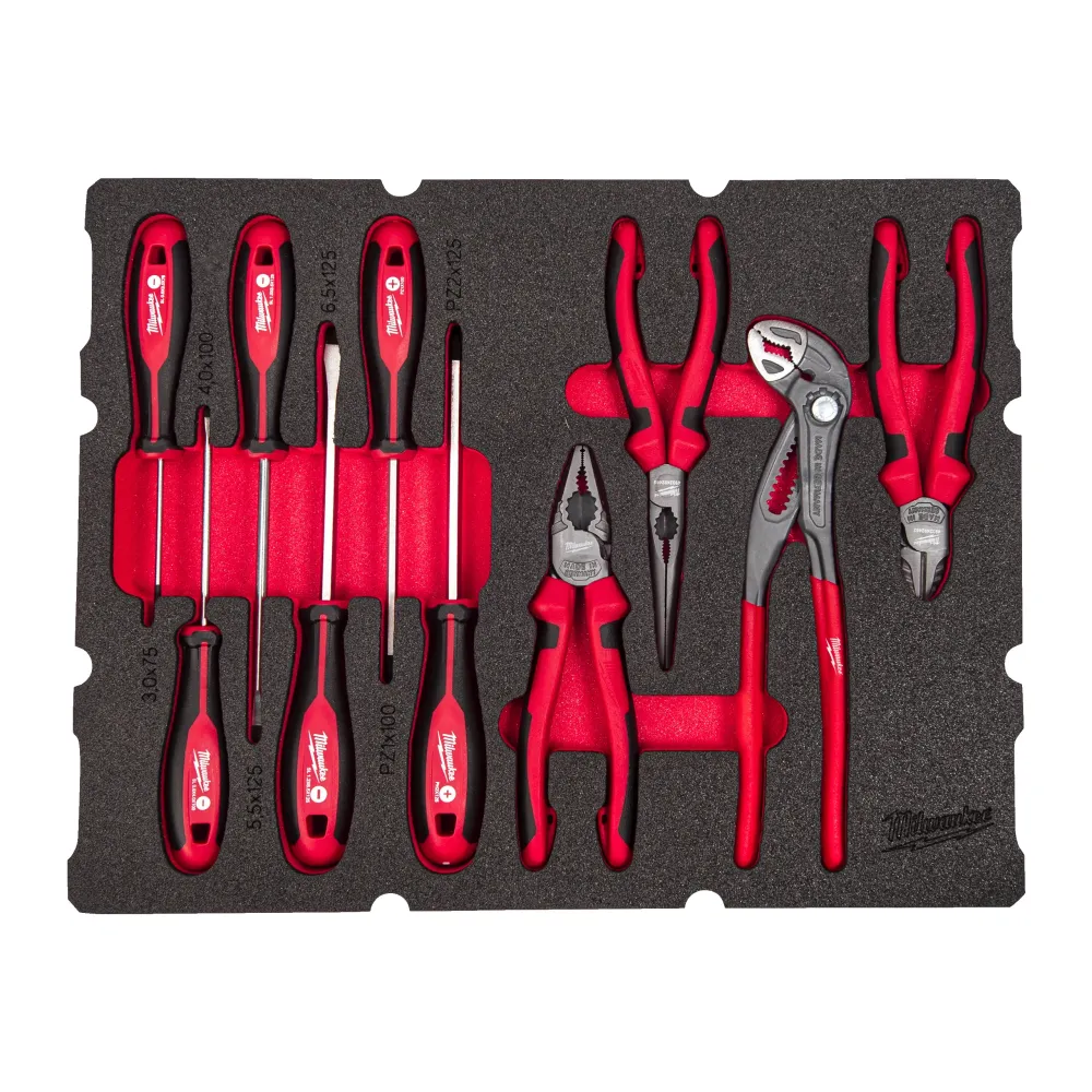 Milwaukee Zestaw wkrętaków i szczypiec do szuflad Packout Drawer Foam Insert Set 10 szt. 4932493638