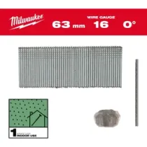Milwaukee Gwoździe wykończeniowe 16G II proste 16G / 0° / 63mm / G / SC1 - 2.500 szt. 4932498317