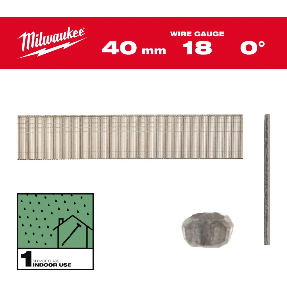 Milwaukee Gwoździe Brad 18G II 18G / 40 mm / RC / G / SC1 - 5,000 szt. 4932492554