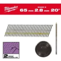 Milwaukee Gwoździe do ram 20° II 20° okrągła główka 65 mm / RS / G / SC2 - 2,000 szt. 4932492591