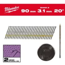 Milwaukee Gwoździe do ram 20° II 20° okrągła główka 90 mm / RS / G / SC2 - 1,750 szt. 4932492594