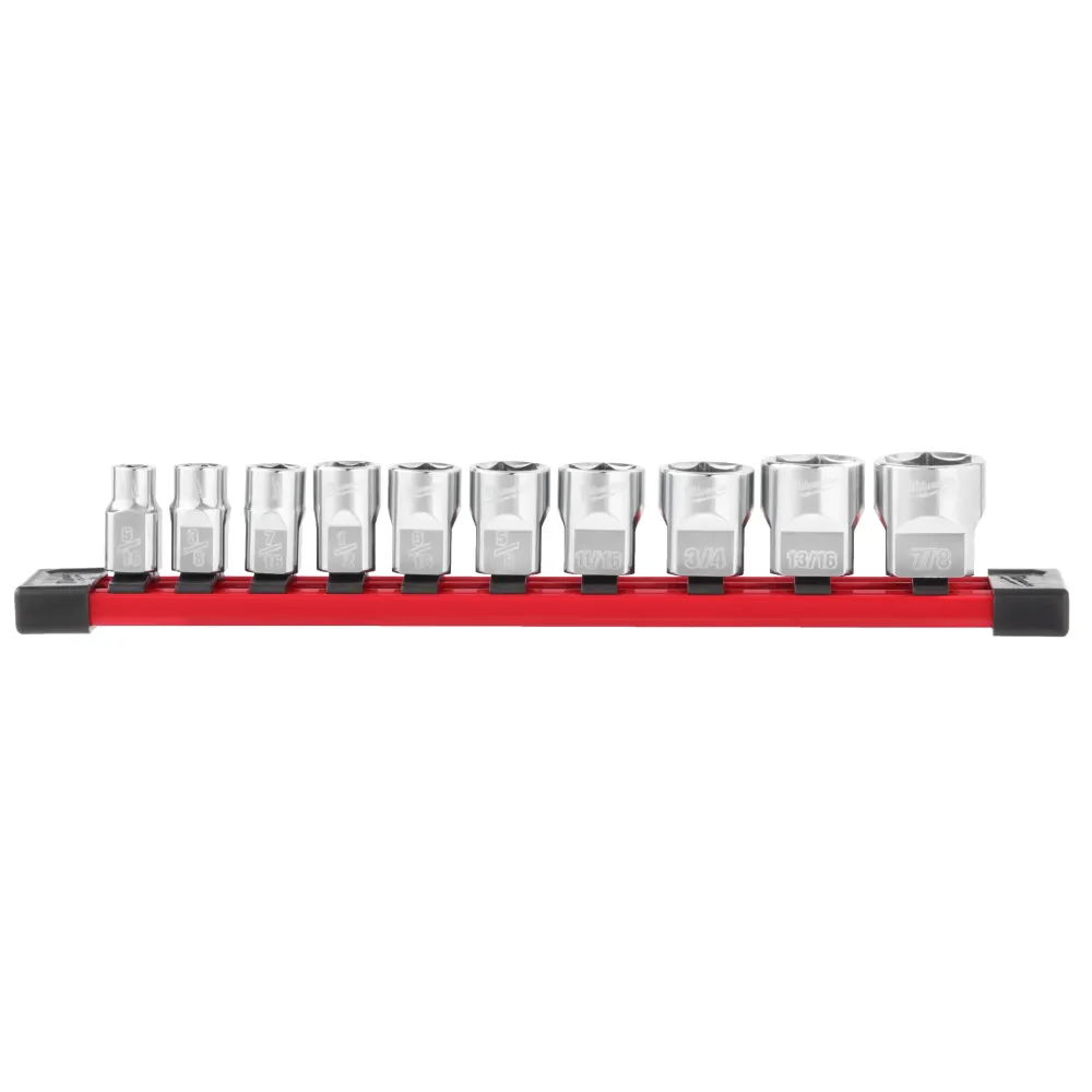 Milwaukee Zestawy nasadek 3/8" Drive Chrome Nasadki 3/8" Drive SAE Chrome - 10 szt. 4932492508