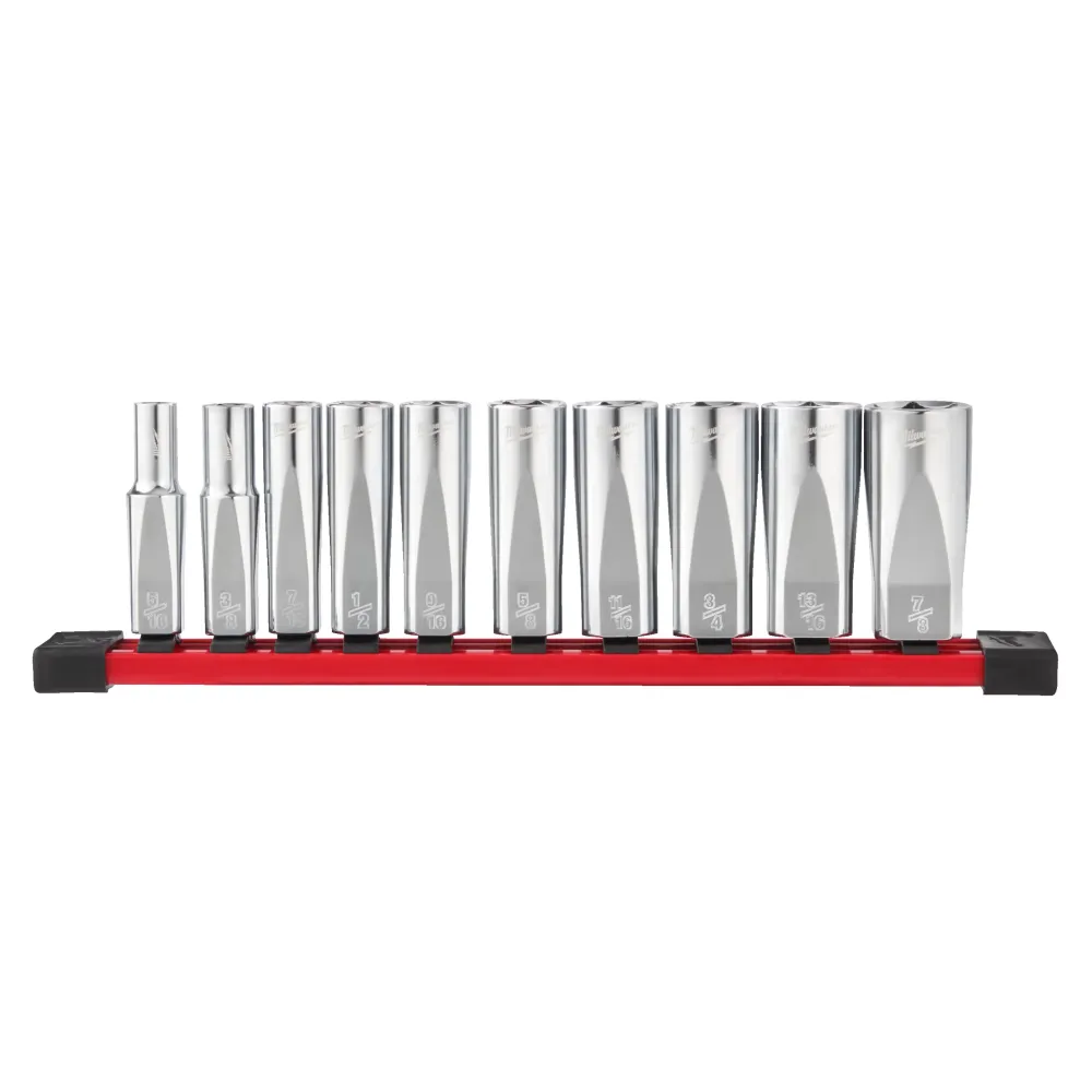 Milwaukee 3/8" Drive Chrome Zestawy nasadek 3/8" Drive SAE Deep Chrome - 10 szt. 4932492510