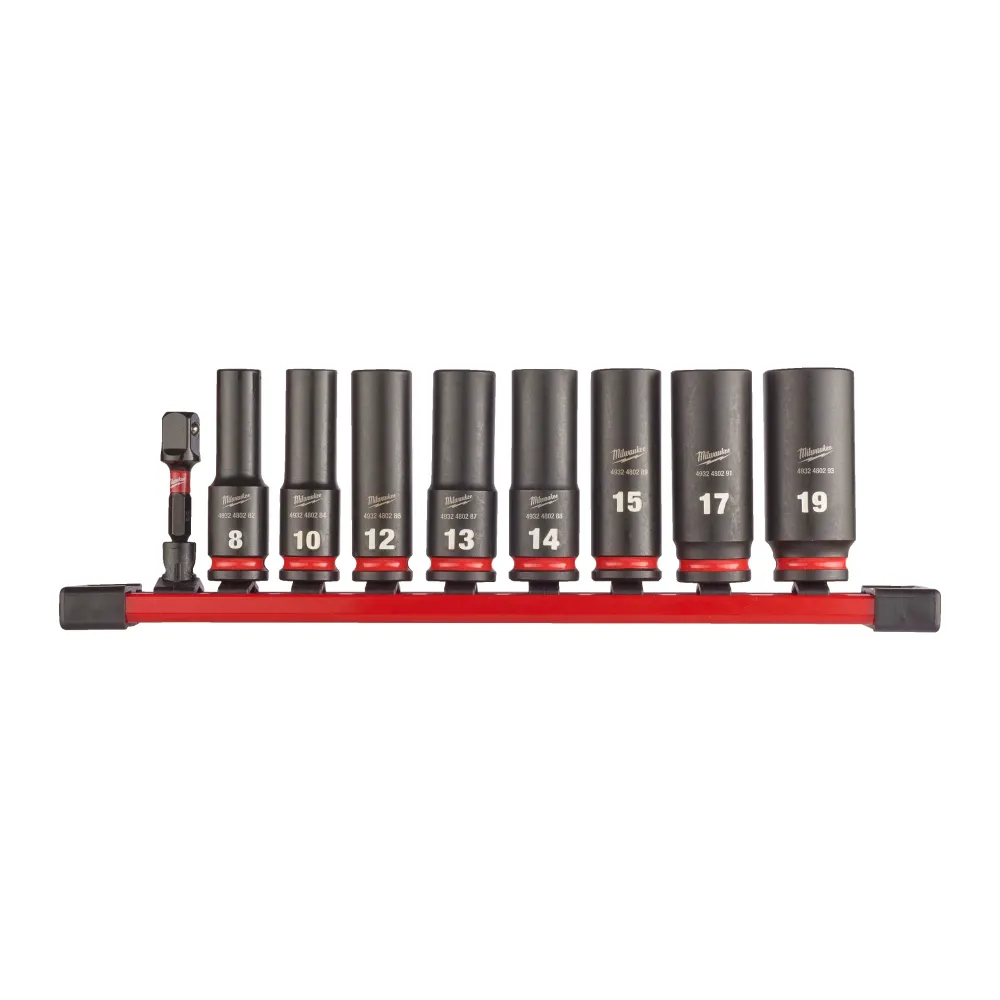 Milwaukee SHOCKWAVE™ IMPACT DUTY NASADKI UDAROWE 3/8" nasadki udarowe głębokie zestaw 9 szt. 4932480455