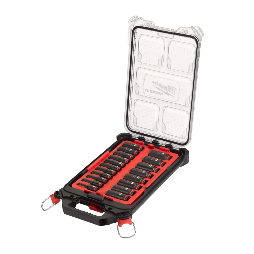 Milwaukee SHOCKWAVE™ IMPACT DUTY NASADKI UDAROWE 3/8" Zestaw nasadek udarowych Packout - 19 szt. 4932480946