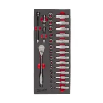 Milwaukee Zestaw grzechotek i nasadek 3/8" z wkładką piankową Zestaw grzechotek i nasadek 3/8" z wkładką piankową 4932479825