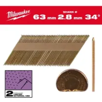 Milwaukee Gwoździe szkieletowe 34° II 34° D-Head 63 x 2,8 mm / RS / G / SC2 - 2,200 szt. 4932492607