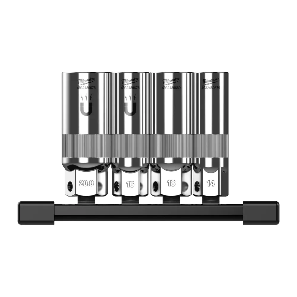 Milwaukee Zestaw nasadek do świec zapłonowych 4 szt. 3/8" Zestaw nasadek do świec zapłonowych 4 szt. 3/8" 4932498383