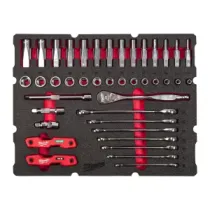 Milwaukee Zestaw wkładek piankowych do szuflady Packout Drawer 3/8" z grzechotką i kluczem nasadowym 55 szt. 4932493640
