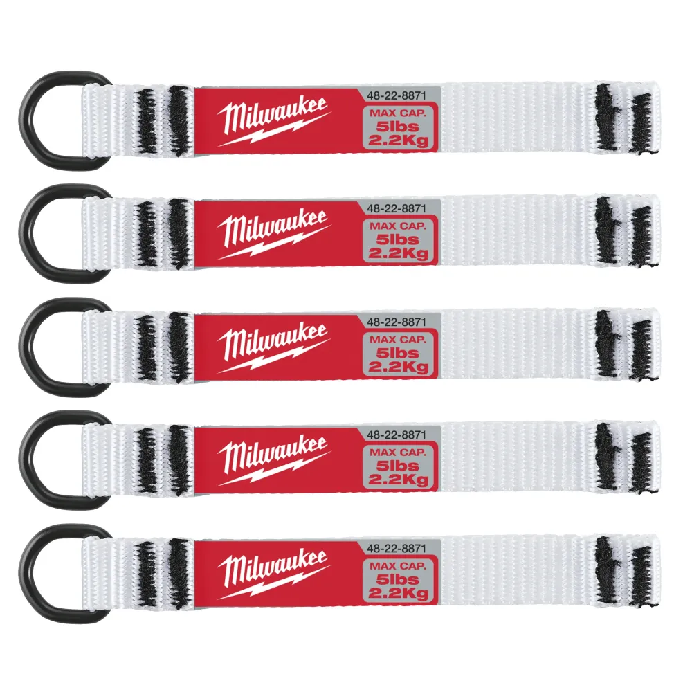 Milwaukee Akcesorium do smyczy Tool 5 szt. 2,25 kg, mocowanie w kształcie litery D, 4932471431