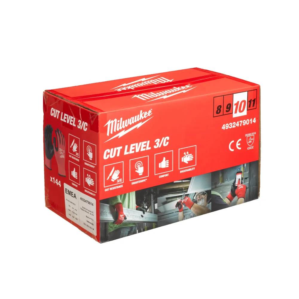 Milwaukee Cut C Gloves Luzem Rękawice Cut C - 10/XL - 144 szt. 4932479014