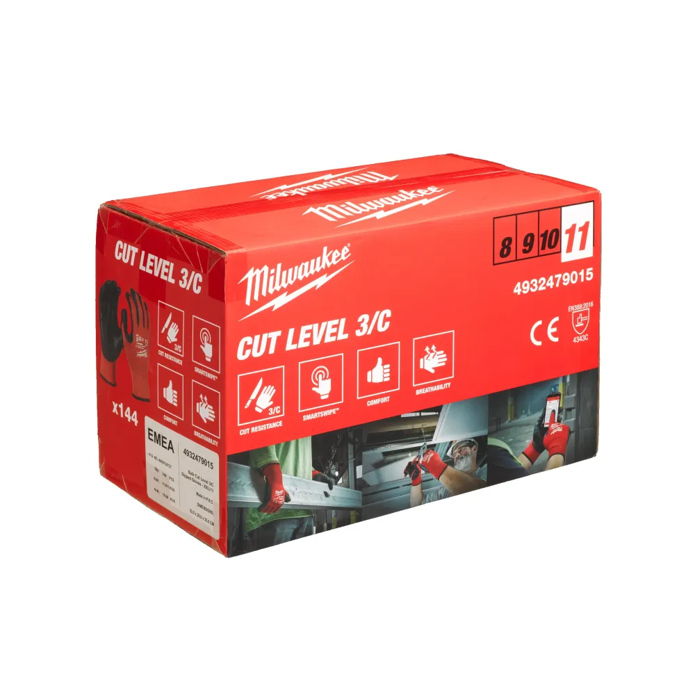 Milwaukee Cut C Gloves Luzem Rękawice Cut C - 11/XXL - 144 szt. 4932479015