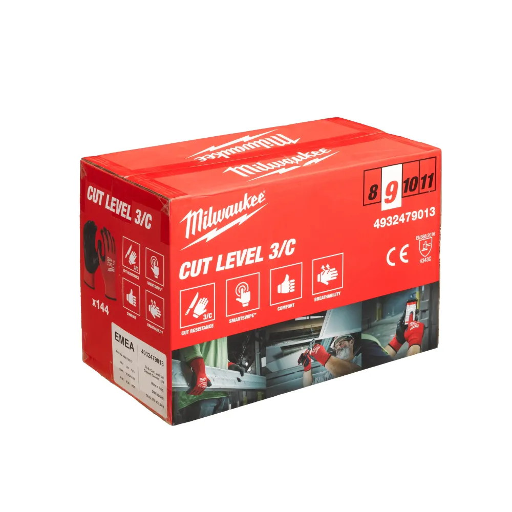 Milwaukee Cut C Gloves Luzem Rękawice Cut C - 9/L - 144 szt. 4932479013