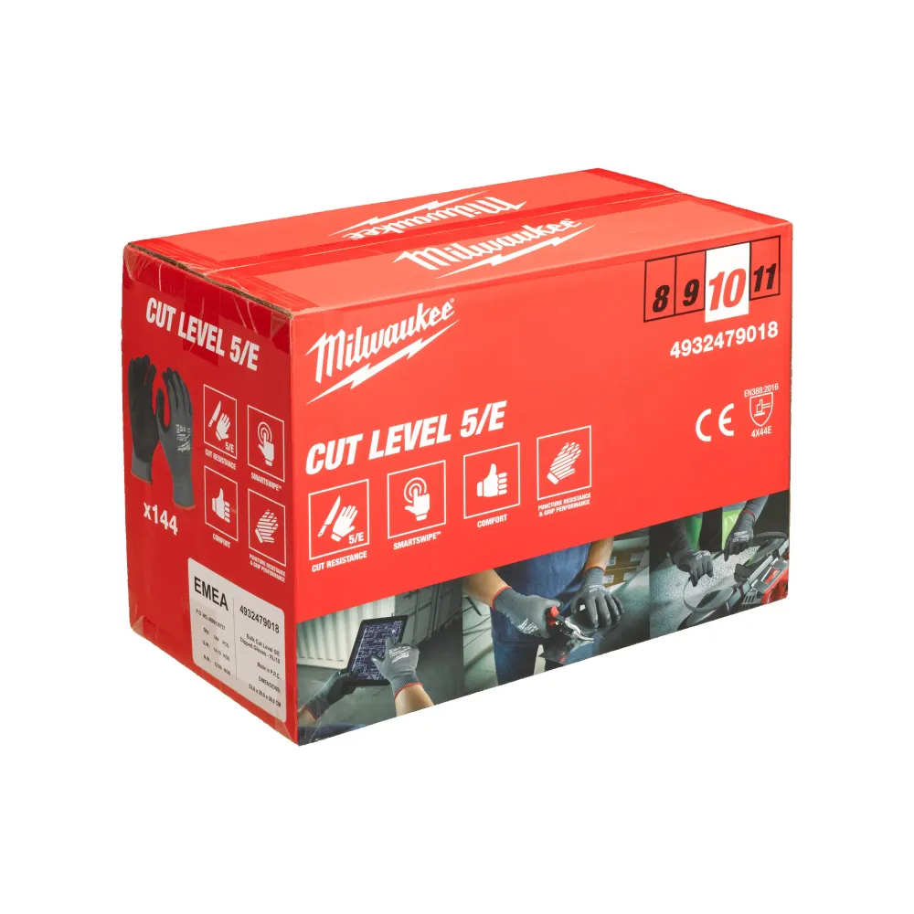 Milwaukee Cut E Gloves Luzem Rękawice Cut E - 10/XL - 144 szt. 4932479018