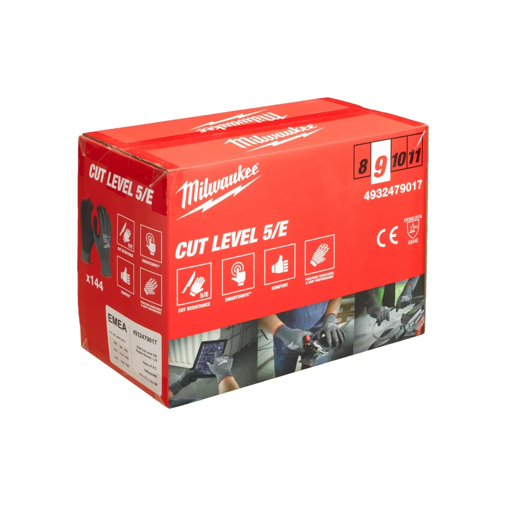 Milwaukee Cut E Gloves Luzem Rękawice Cut E - 9/L - 144 szt. 4932479017