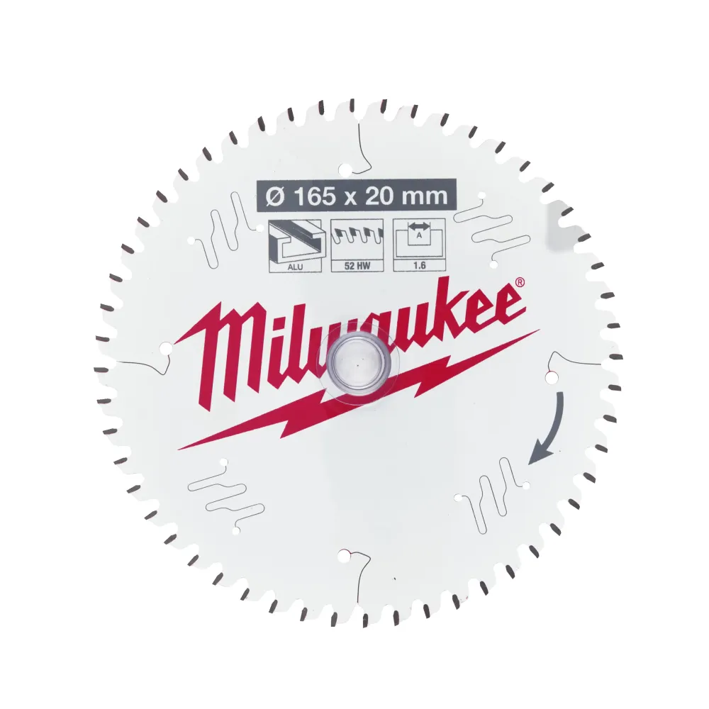 Milwaukee Tarcze tnące do narzędzi przenośnych Gen II CSB P Alu 165 x 20 x 1,6 x 52 ATB - 1 szt. 4932479087