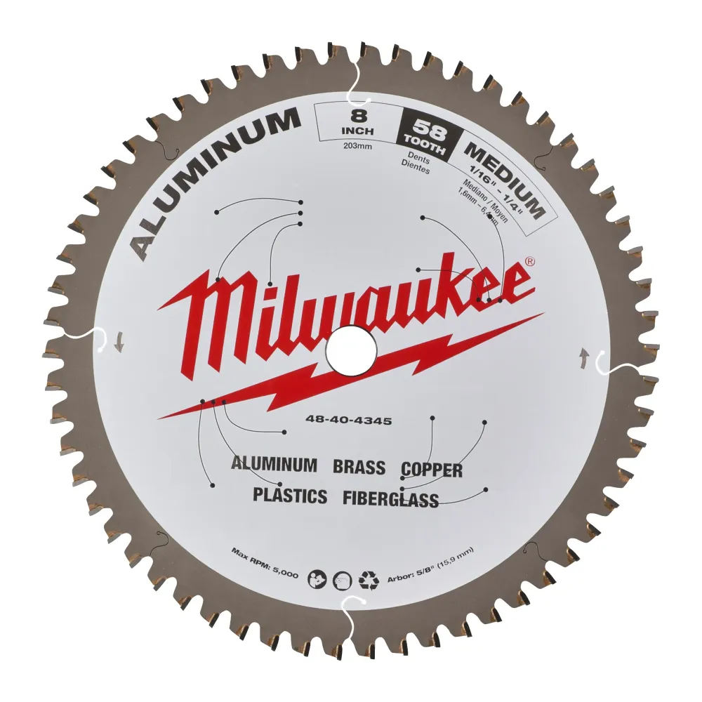 Milwaukee Tarcze tnące do metalu CSB P Alu 203x5/8x2.4x58 48404345