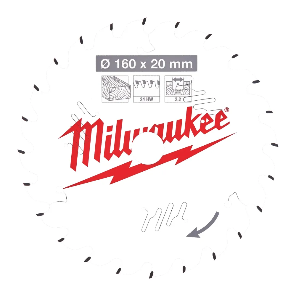 Milwaukee Tarcze tnące do narzędzi przenośnych Gen II CSB PW 160 x 20 x 2,2 x 24ATB 4932471290