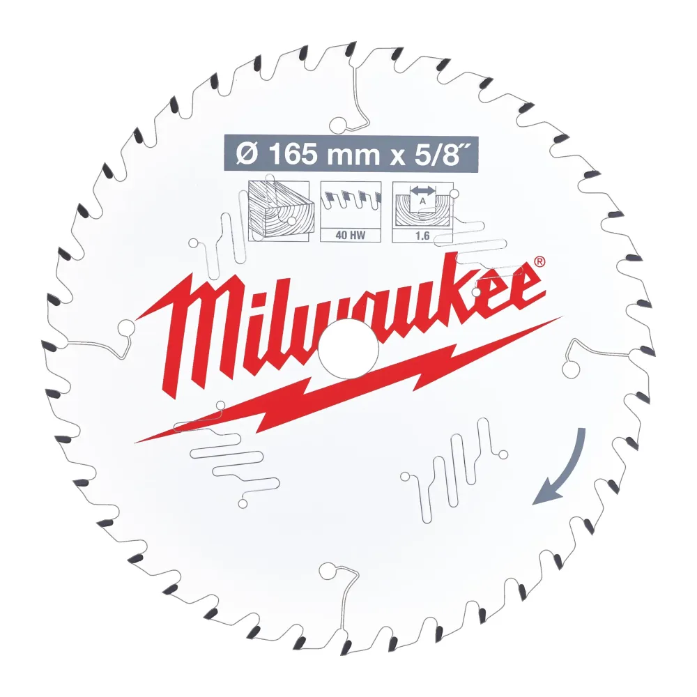 Milwaukee Tarcze tnące do narzędzi przenośnych Gen II CSB PW 165 x 15,87 x 1,6 x 40ATB 4932471312