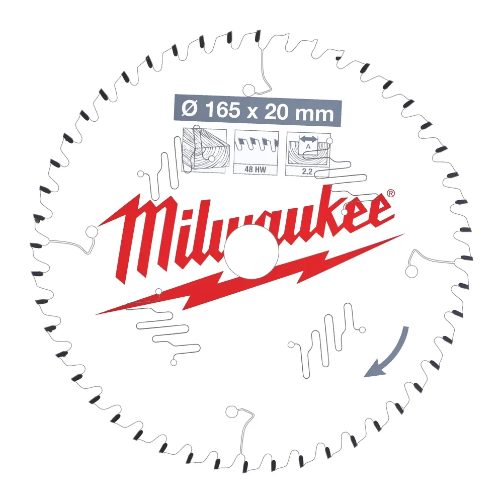 Milwaukee Tarcze tnące do narzędzi przenośnych Gen II CSB PW 165 x 20 x 2,2 x 48ATB 4932471295