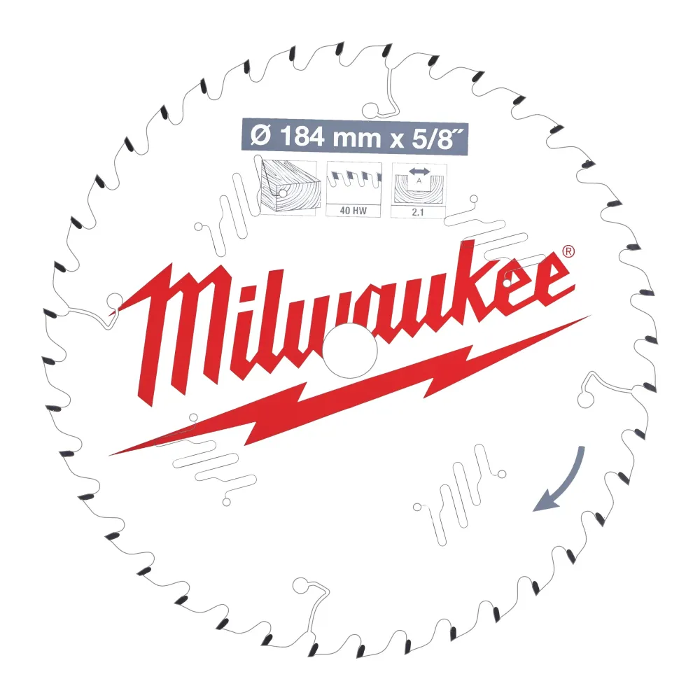 Milwaukee Tarcze tnące do narzędzi przenośnych Gen II CSB PW 184 x 5/8 x 2,1 x 40ATB 4932471379