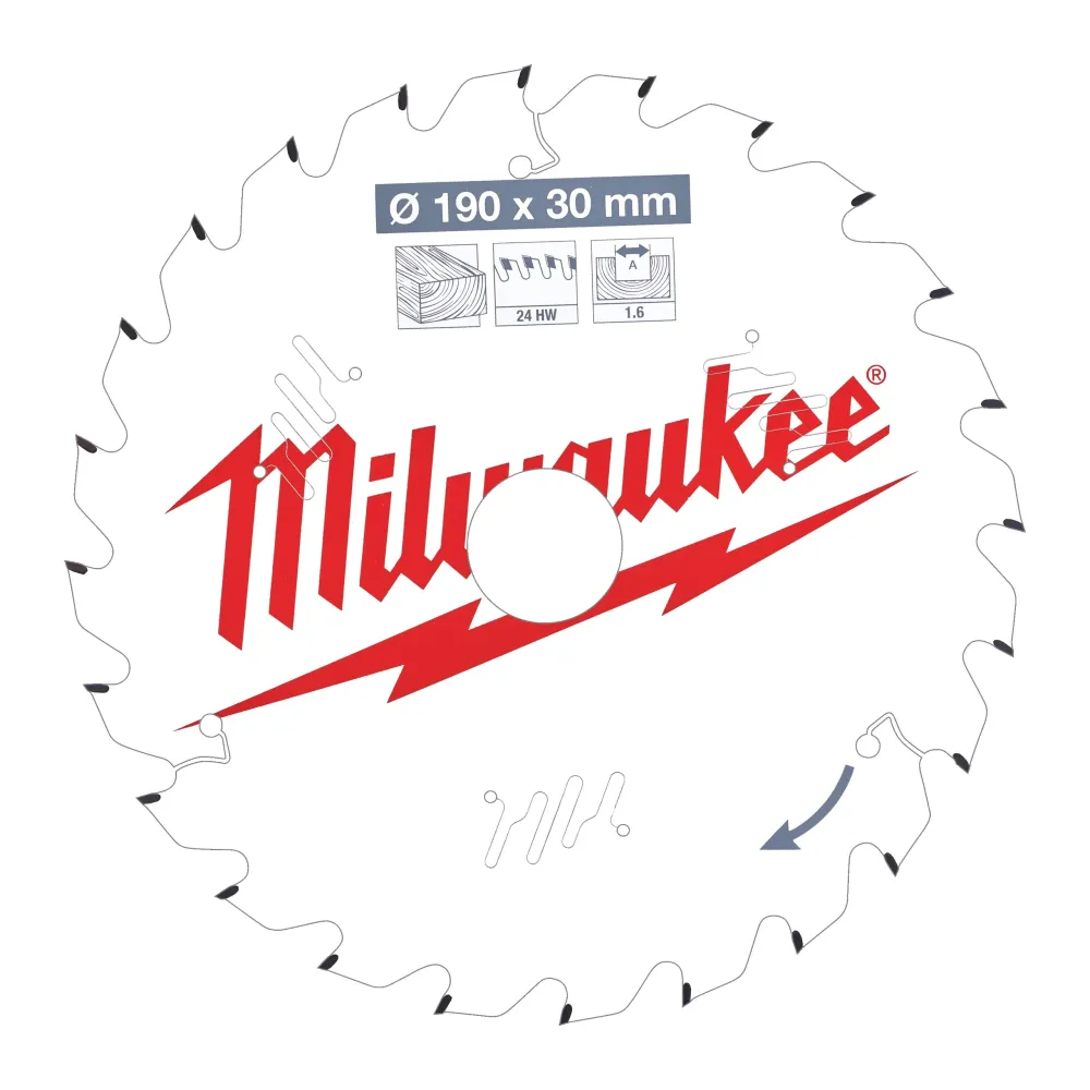 Milwaukee Tarcze tnące do narzędzi przenośnych Gen II CSB PW 190 x 30 x 1,6 x 24ATB 4932471300