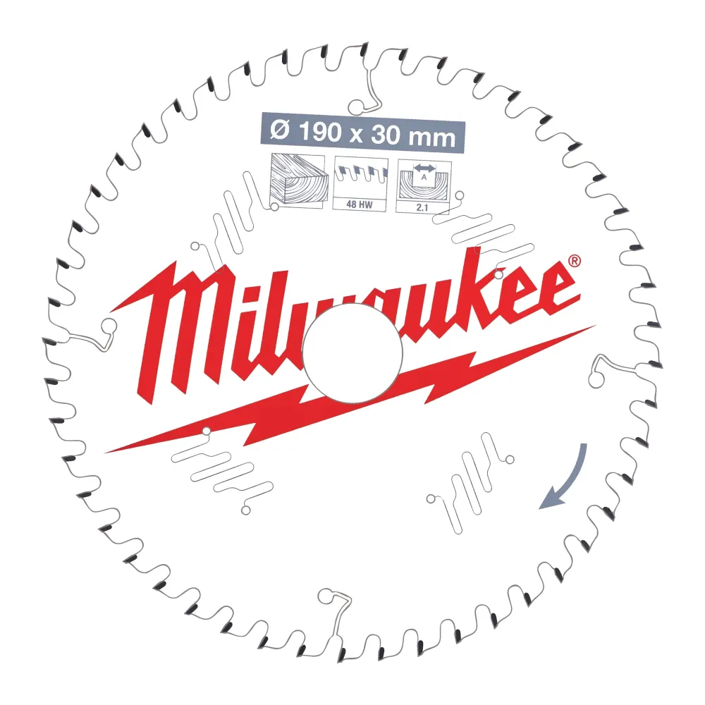 Milwaukee Tarcze tnące do narzędzi przenośnych Gen II CSB PW 190 x 30 x 2,1 x 48ATB 4932471380