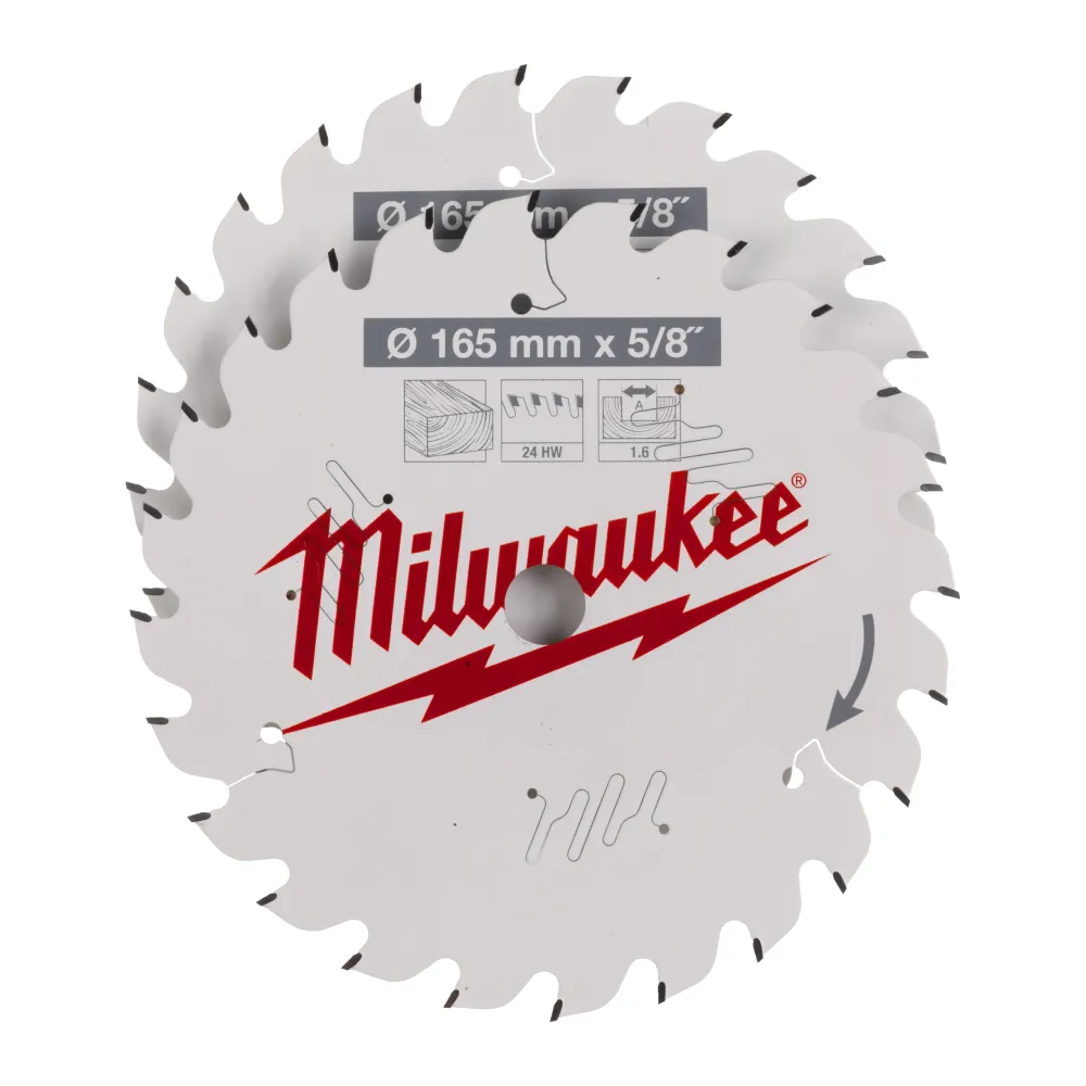 Milwaukee Tarcze tnące do narzędzi przenośnych Gen II CSB Twin Pack 165 x 24T/24T - 2 szt. 4932479836