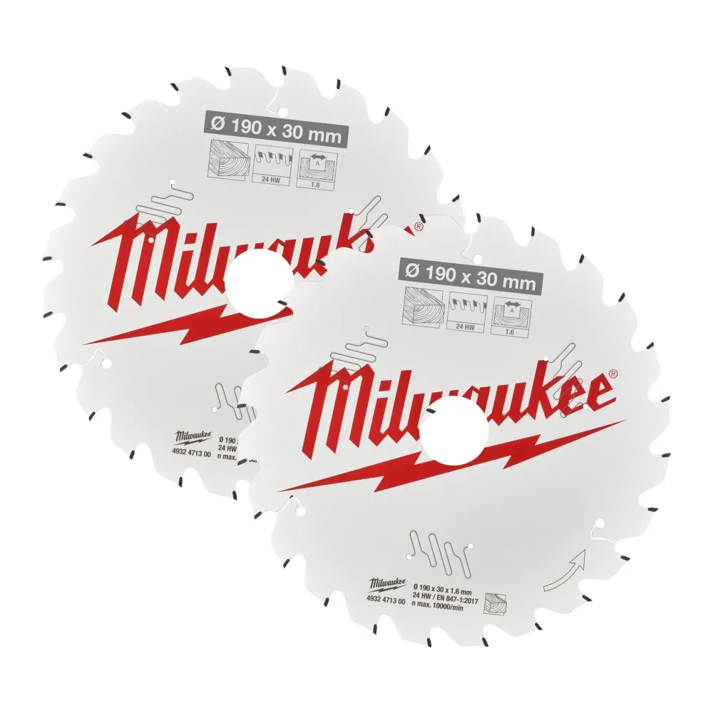 Milwaukee Tarcze tnące do narzędzi przenośnych Gen II CSB Twin Pack 190 x 24T/24T - 2 szt. 4932479804