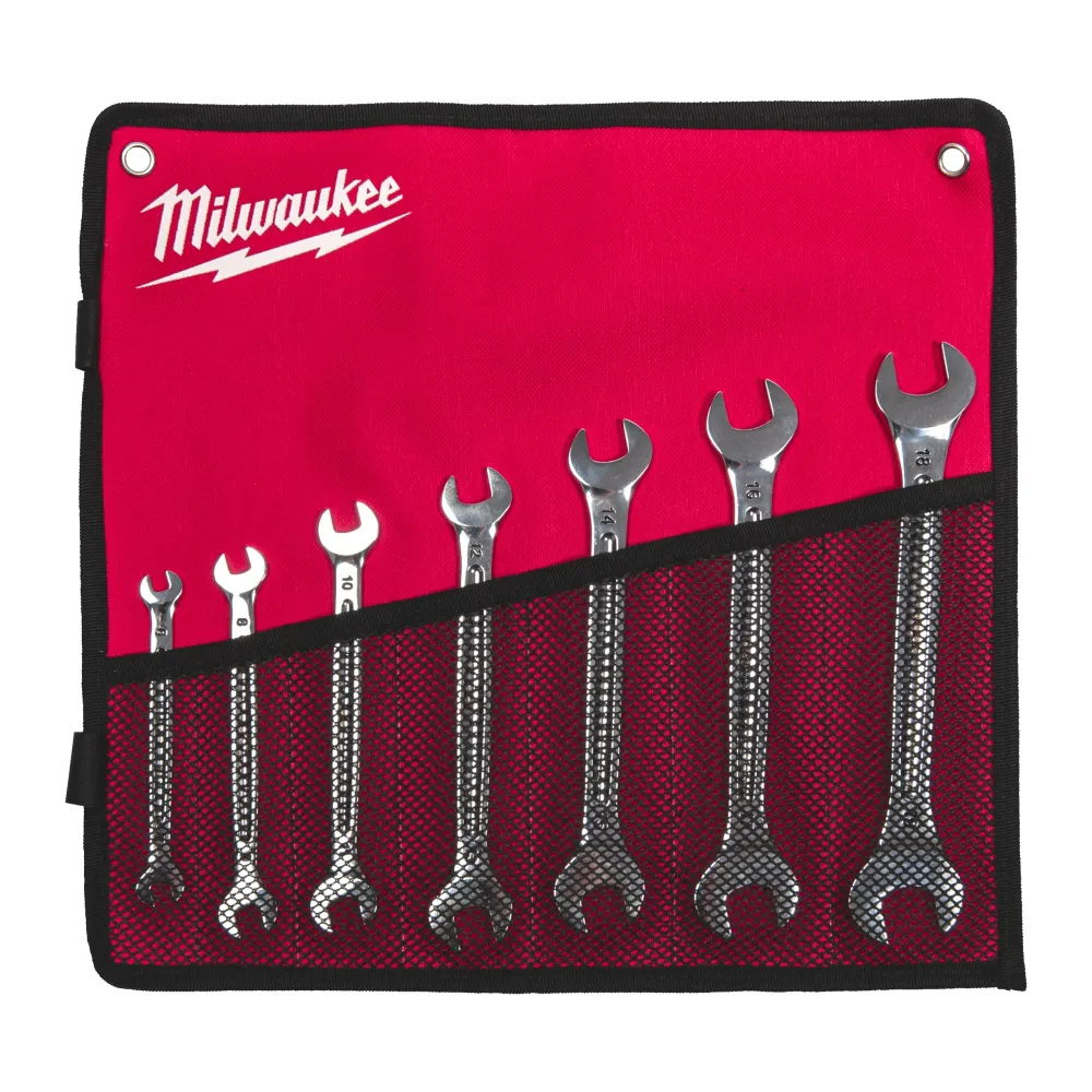 Milwaukee Zestaw kluczy dwustronnych z otwartym końcem 7 szt. 4932492713