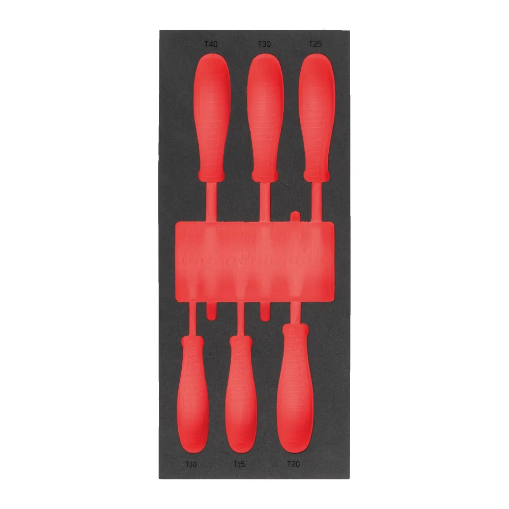 Milwaukee 6-częściowy zestaw śrubokrętów TX 2 Wkład piankowy 4932493670