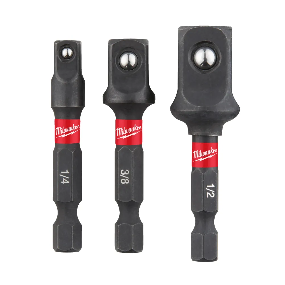Milwaukee Adaptery udarowe - Zestaw adapterów udarowych z chwytem sześciokątnym - 3 szt. 4932479228