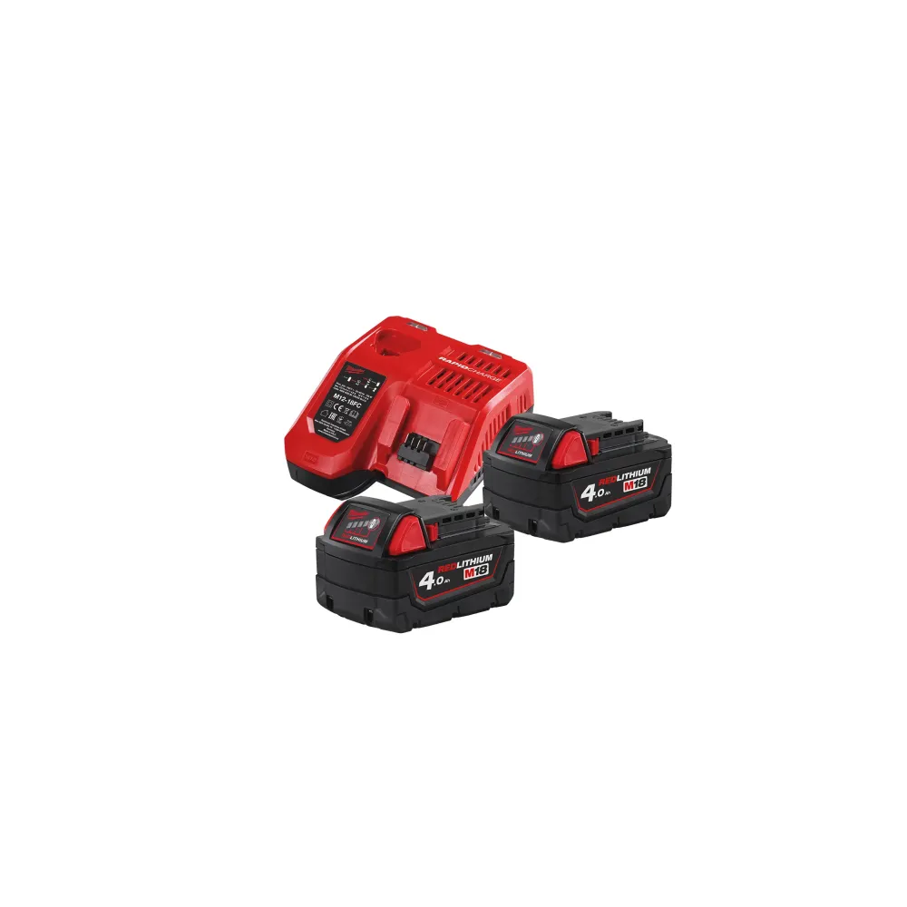 Milwaukee M18 NRG-402 - Zestaw Akumulatorów 2x4.0Ah i Ładowarka - SanPro.Net!