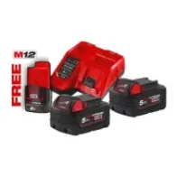 Milwaukee M18 NRG-502 – zestaw akumulatorów 2x5,0 Ah i 1x2,0 Ah oraz ładowarka 18V/12V | SanPro.Net