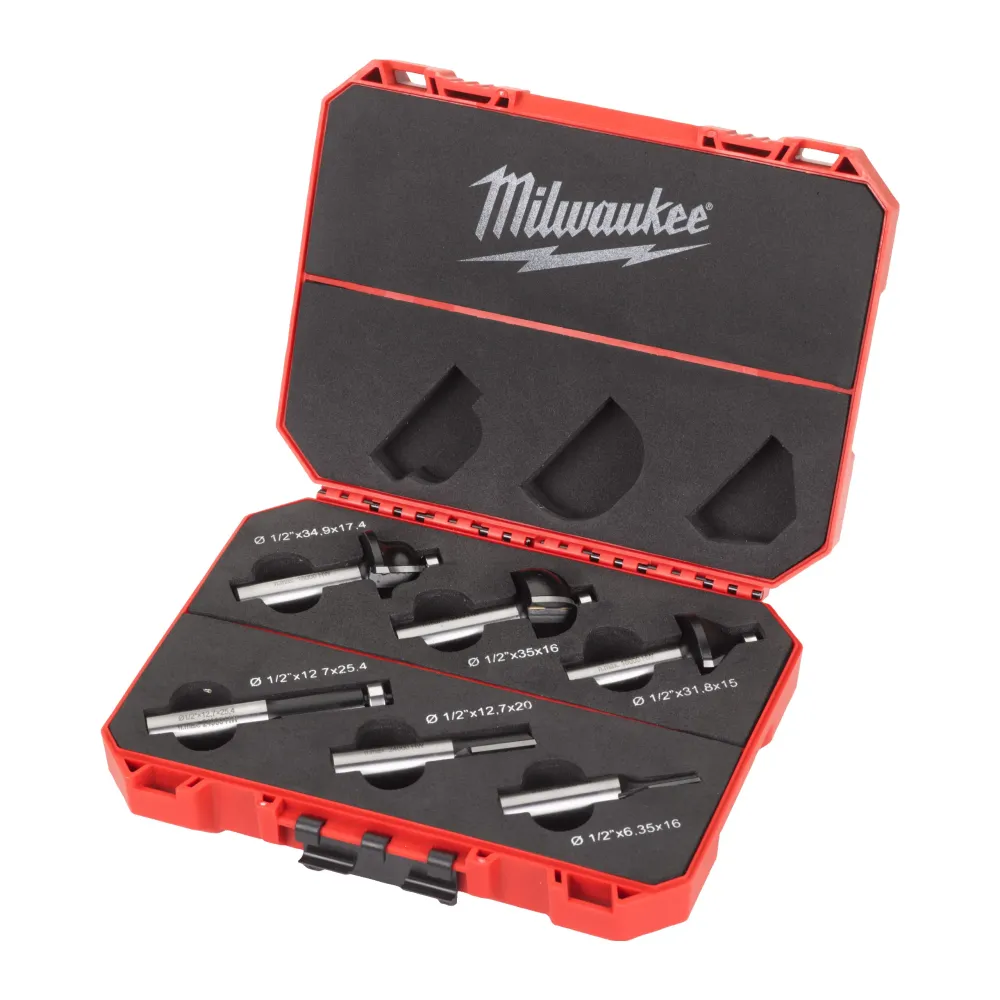 Milwaukee Zestawy frezów Zestaw frezów 12,7 mm - 6 szt. 4932493579