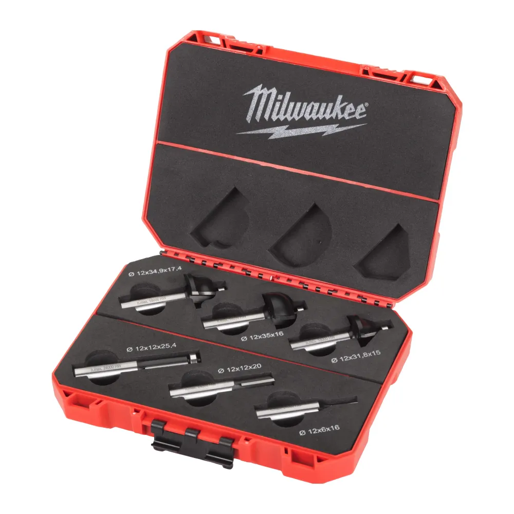 Milwaukee Zestawy frezów Zestaw frezów 12 mm - 6 szt. 4932493578