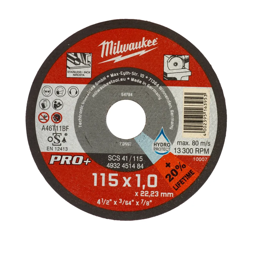 Milwaukee Tarcze tnące do cienkich metali SCS 41 / 115 x 1 x 22 mm - 1 szt. 4932451484
