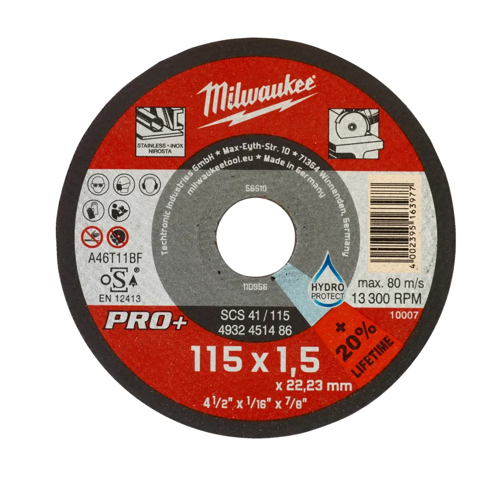 Milwaukee Tarcze tnące do cienkich metali SCS 41 / 115 x 1,5 x 22 mm - 1 szt. 4932451486