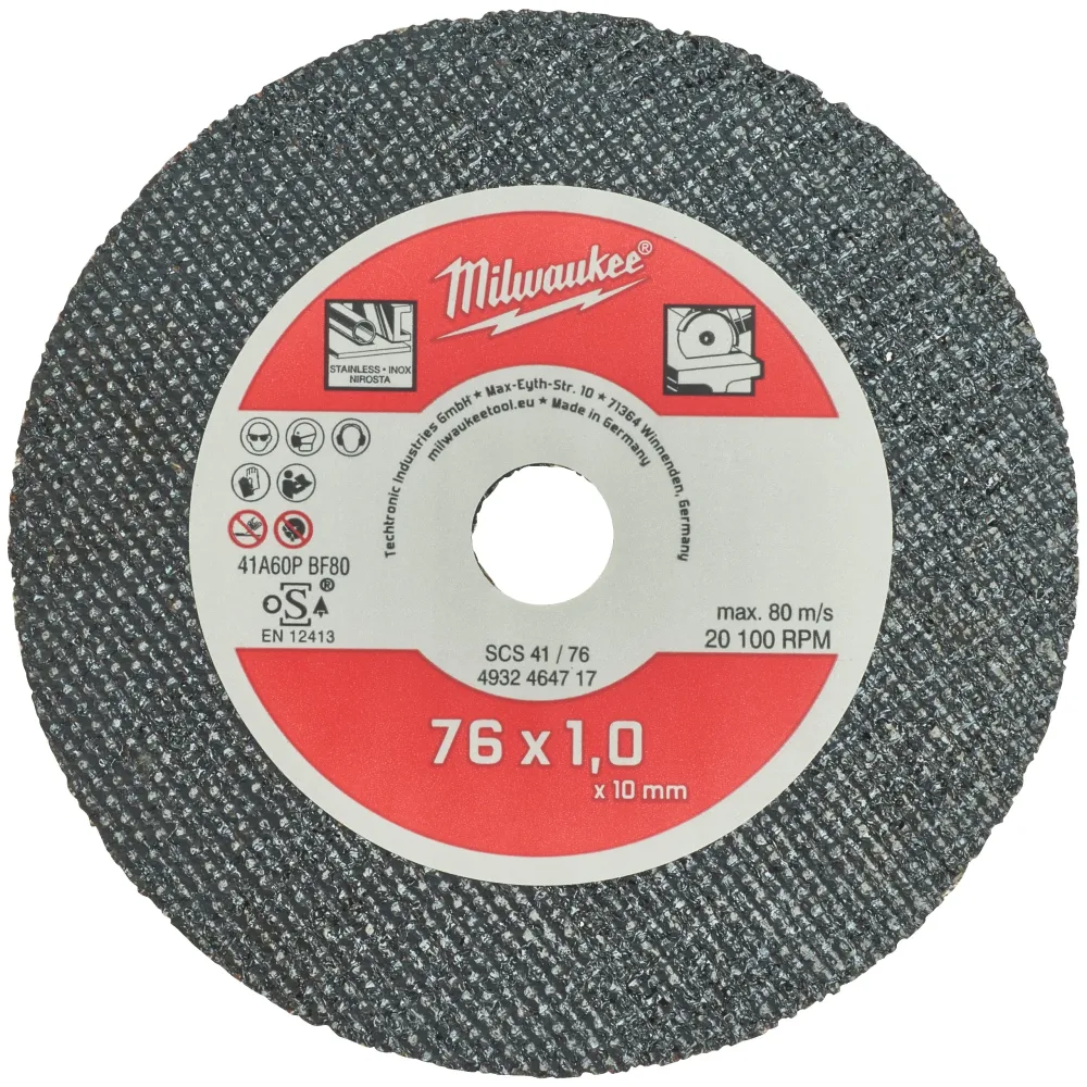 Milwaukee Tarcze tnące do metalu Thin Metal Cutting Discs SCS 41/76 x 1 x 10 mm - 5 szt. 4932464717
