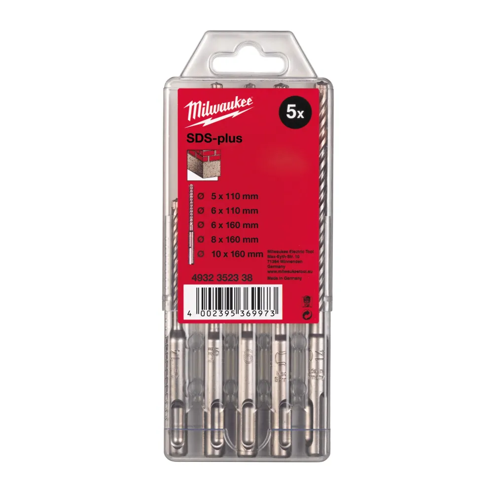 Milwaukee Wiertła SDS-Plus M2 Zestaw SDS-Plus M2 - 5 szt. 4932352338