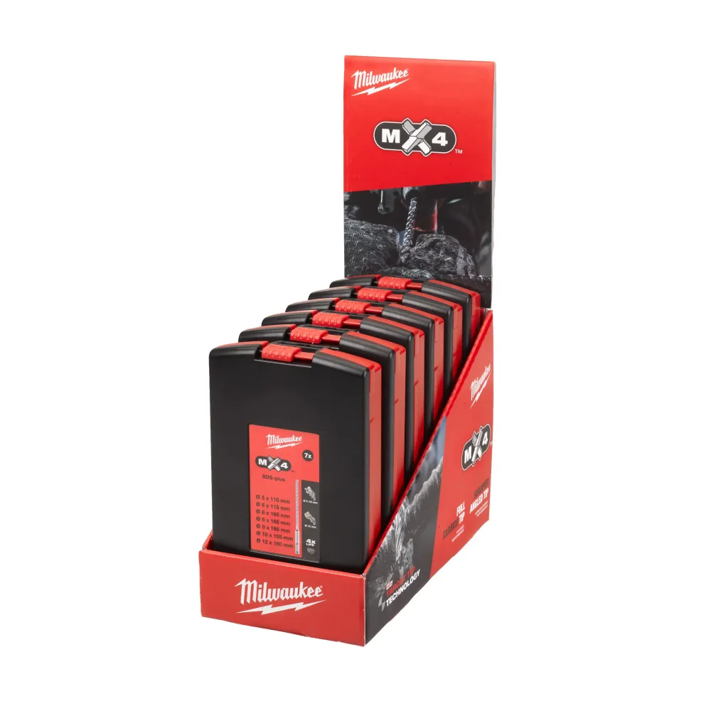 Milwaukee Wiertła SDS-Plus MX4 Zestaw SDS-Plus MX4 CD 1 - 7 szt. 4932478673