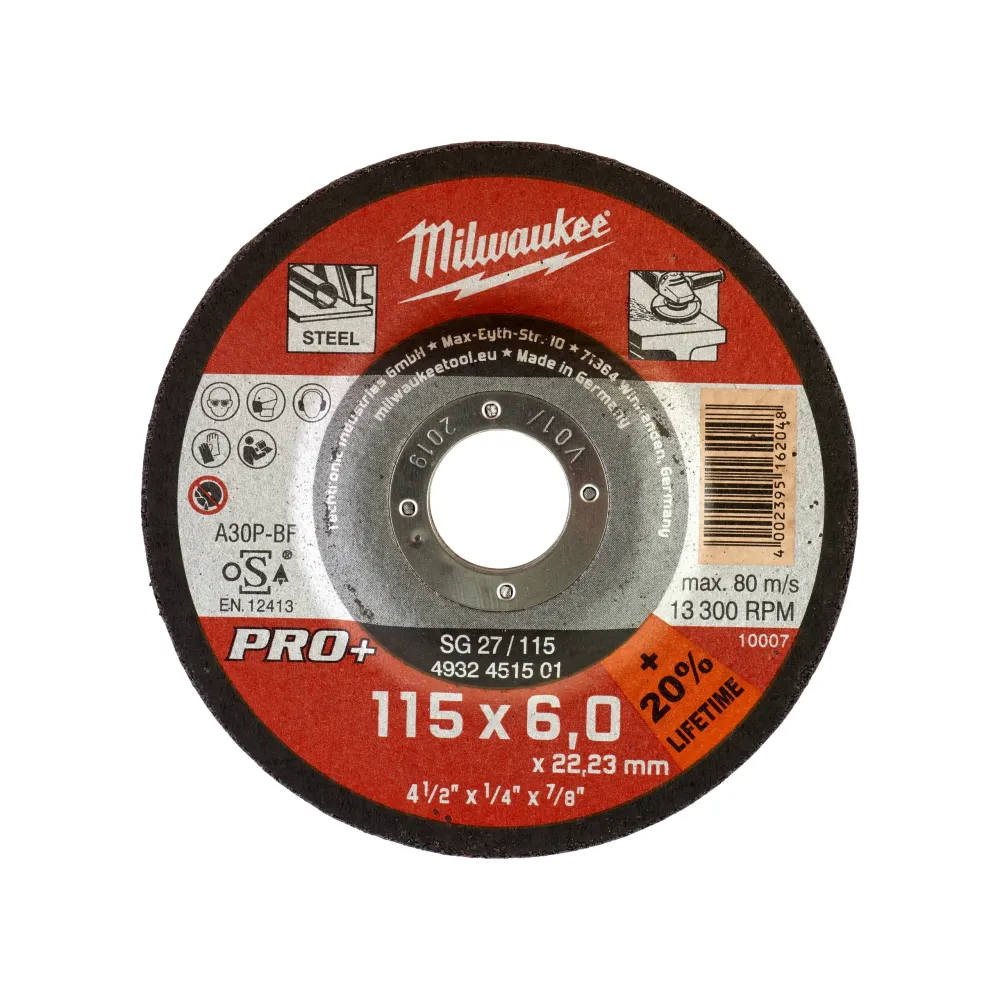 Milwaukee Tarcze szlifierskie Metal SG 27 / 115 x 6 x 22 mm - 1 szt. 4932451501