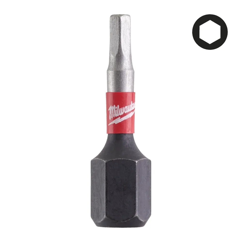 Milwaukee Bity Shockwave Hex Shockwave Hex 2,5 mm x 25 mm - 2 szt. 4932430893