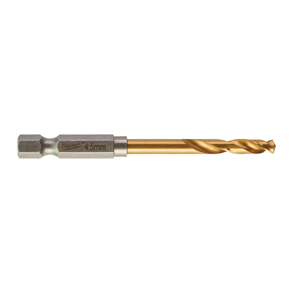 Milwaukee RED HEX - Wiertła Shockwave HSS-TiN Shockwave HSS-G TiN Red Hex 4,5 mm - 10 szt. 4932478179