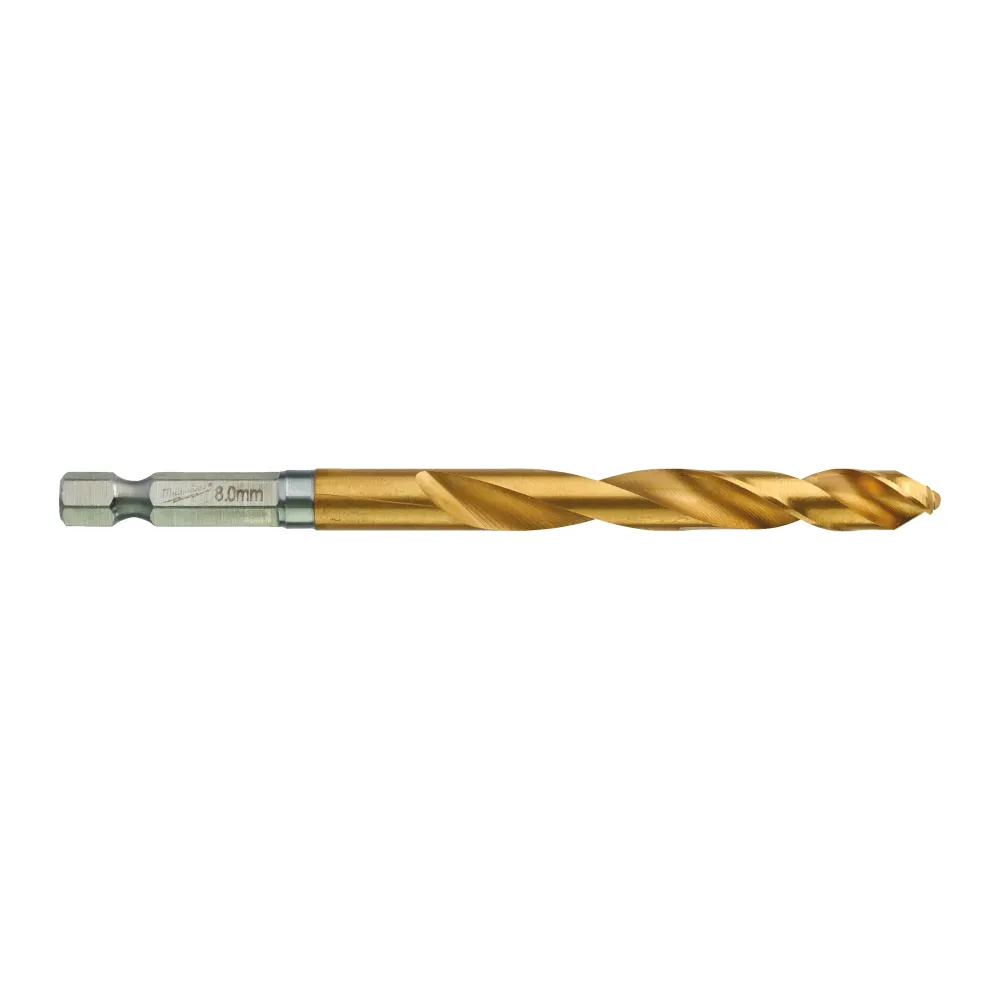 Milwaukee RED HEX - Wiertła Shockwave HSS-TiN Shockwave HSS-G TiN Red Hex 8 mm - 5 szt. 4932478183